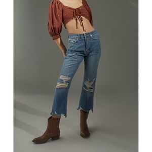 BDG Cropped Flare Distressed High-waisted Jean…